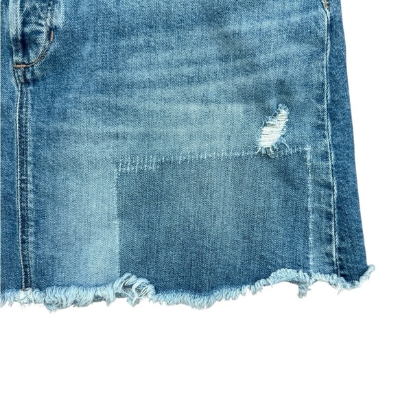 Joe's Jeans Let's Boogie Denim Skirt Raw Hem Button Fly Boho Organic Size 31 - Picture 3 of 8